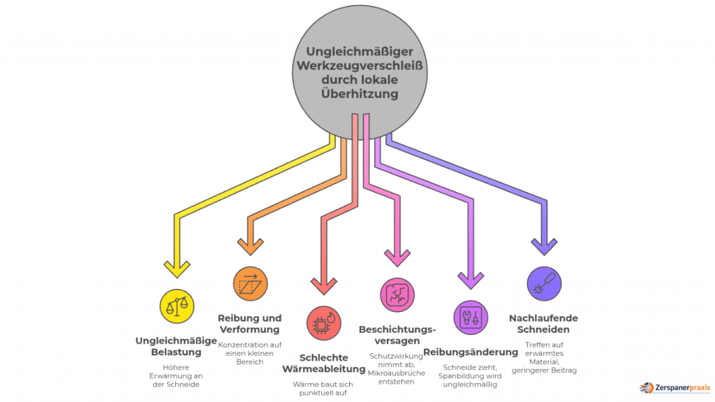 Fräser schlechte Aufnahme verursacht ungleichmäßigen Verschleiß und Überhitzung.