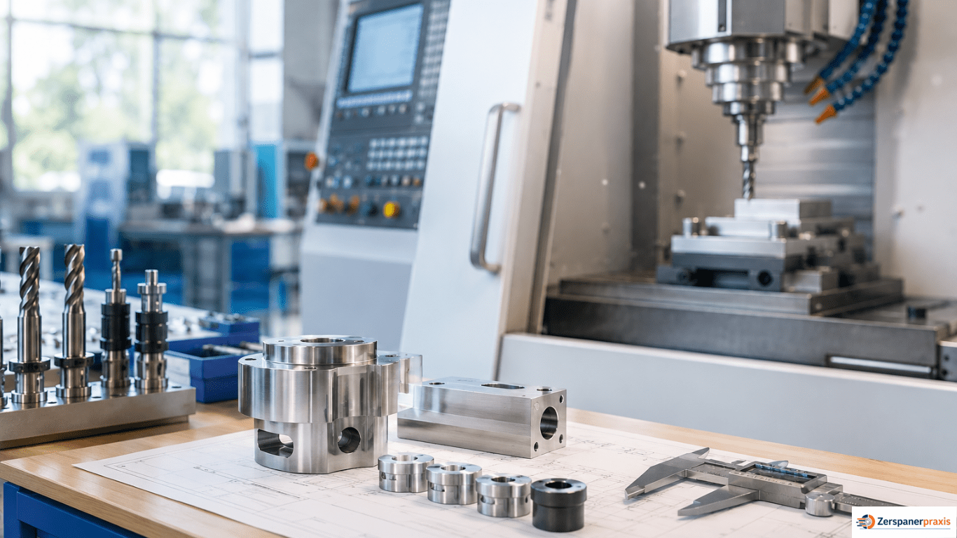 Kostentreiber in der CNC-Fertigung mit Bauteilen, Werkzeugen und Fräsmaschine